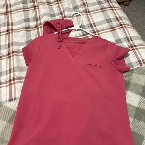 Mandala scrub set with scrub cap - hot pink color